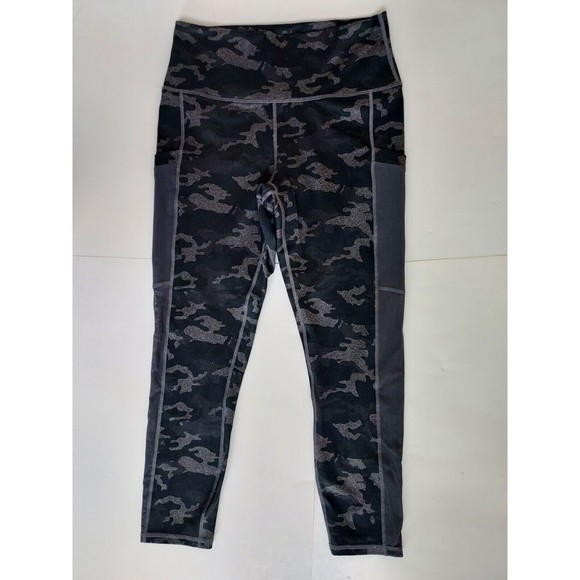 Fabletics Mid-Rise Gray Camouflage Powerhold Leggings W/Pockets Ladies Size S - Picture 1 of 9